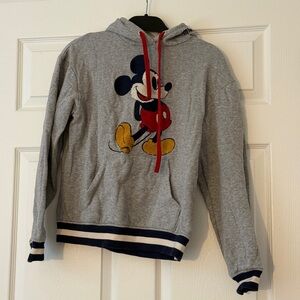Disney Gray and Red Hoodie with Mickey Mouse Accents